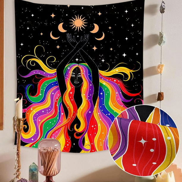 Moon Phase Mandala Boho decor macrame hippie Witchcraft Tapestry wall decoration